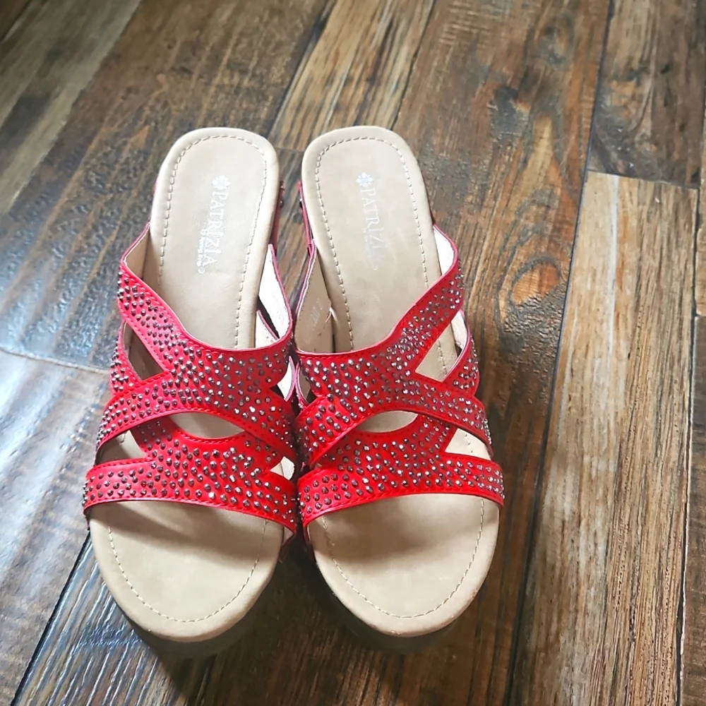 Patrizia‎ By Springstep Women's Red Wedge Sandals. Size 39.